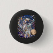 Astronautisch ontwerp ronde button 3,2 cm (Voorkant)