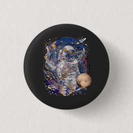 Astronautisch ontwerp ronde button 3,2 cm