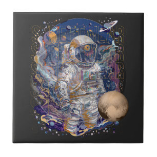 Astronautisch ontwerp tegeltje