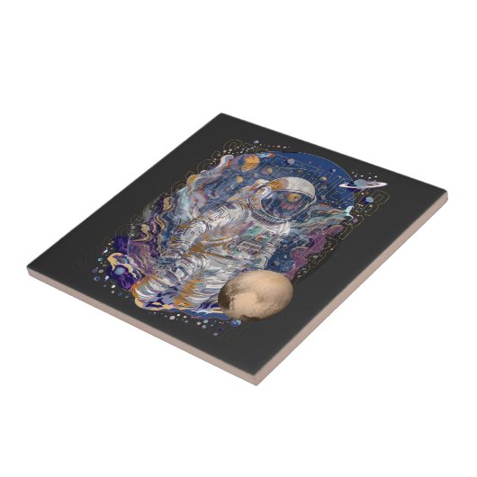 Astronautisch ontwerp tegeltje (Zijkant)