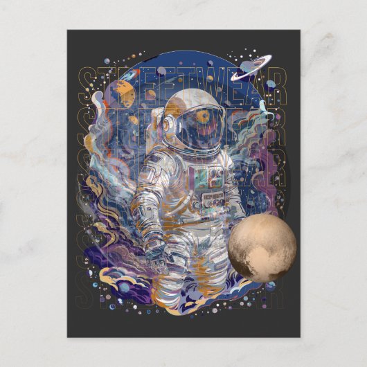 Astronautisch ontwerp uitnodiging briefkaart (Voorkant)