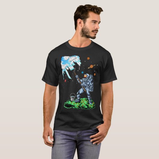 Astronautisch schilderij t-shirt (Voorkant volledig)