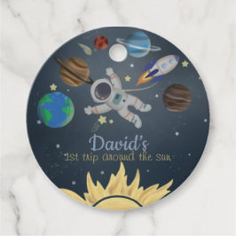 Astronautische buitenruimtetoelags bedankjes labels