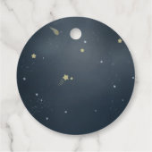 Astronautische buitenruimtetoelags bedankjes labels (Achterkant)