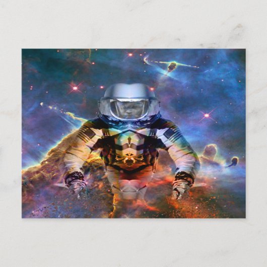Astronautische desintegratie briefkaart (Voorkant)