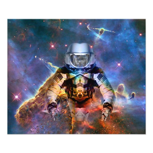 Astronautische desintegratie foto afdruk (Voorkant)