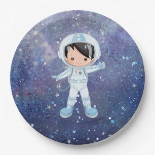 Astronautische jongen Buitenruimte Papieren Bordje