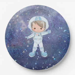 Astronautische jongen Buitenruimte Papieren Bordje