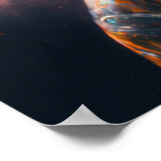 Astronautische kat 2 poster (Hoek)