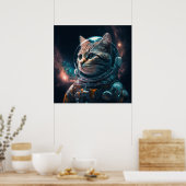 Astronautische kat 2 poster (Keuken)