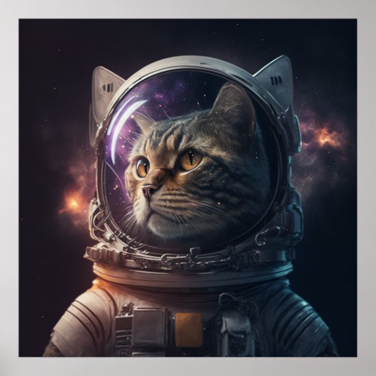 Astronautische kat 3 poster (Voorkant)