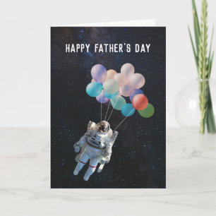 Astronautische sterren & ruimteballonnen Vaderdag Kaart