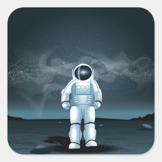 Astronautonderzoek Vierkante Sticker (Voorkant)