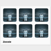 Astronautonderzoek Vierkante Sticker (Vel)
