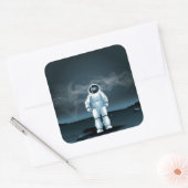 Astronautonderzoek Vierkante Sticker (Envelop)