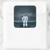 Astronautonderzoek Vierkante Sticker (Tas)