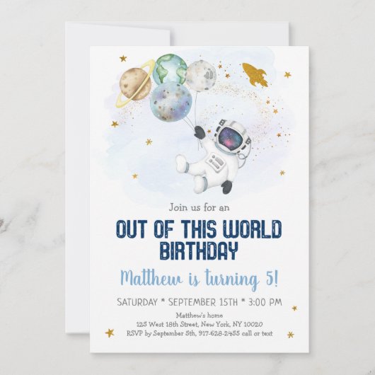 Astronautruimte uit deze wereld van de dag kaart (Voorkant)