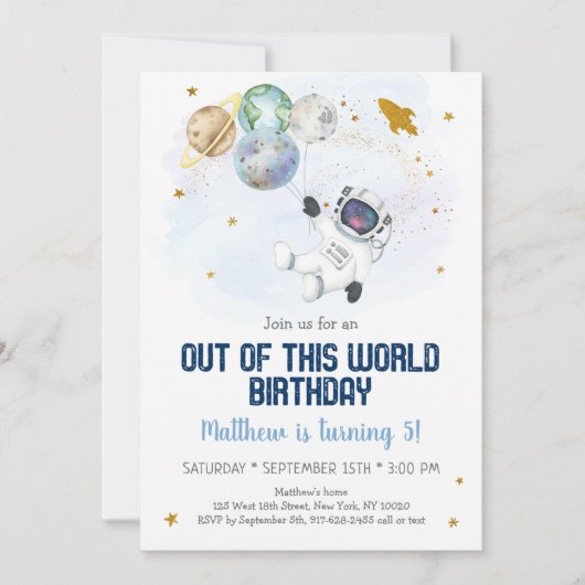 Astronautruimte uit deze wereld van de dag kaart (Voorkant)