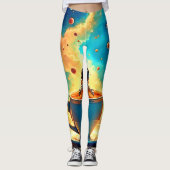Astronaut's Coffee Cosmos Journey Leggings (Voorkant)