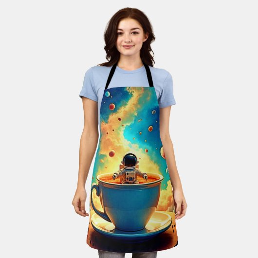 Astronaut's Coffee Cosmos Journey Schort (Gedragen)