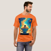 Astronaut's Coffee Cosmos Journey T-shirt (Voorkant volledig)