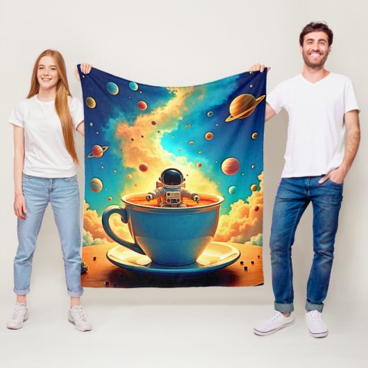 Astronaut's Coffee Cosmos Reis Fleece Deken (In situ)