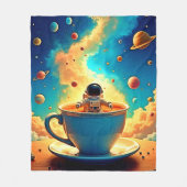 Astronaut's Coffee Cosmos Reis Fleece Deken (Voorkant)