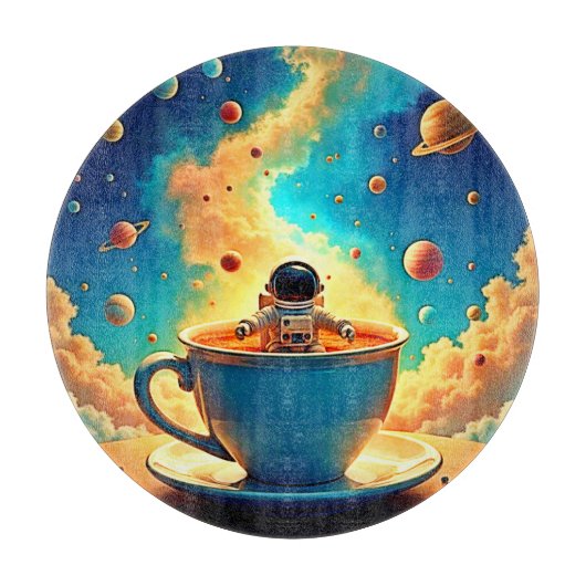 Astronaut's Coffee Cosmos Reis Snijplank (Voorkant)