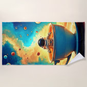 Astronaut's Coffee Cosmos Reis Strandlaken (Voorkant)