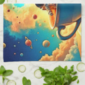 Astronaut's Coffee Cosmos Reis Theedoek (Gevouwen)