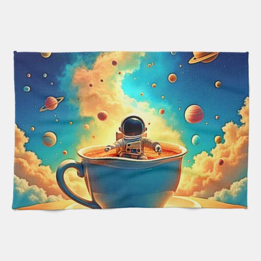 Astronaut's Coffee Cosmos Reis Theedoek (Horizontaal)