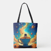 Astronaut's Coffee Cosmos Reis Tote Bag (Achterkant)