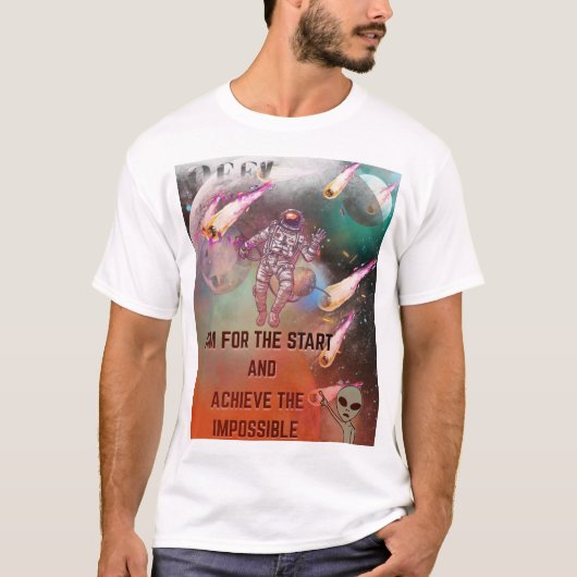 Astronaut's Cosmic Mission - Defy Gravity & Chase T-shirt (Voorkant)