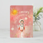 Astronaut's eerste reis rond de zon Verjaardag Kaart (Staand voorkant)