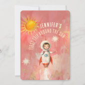 Astronaut's eerste reis rond de zon Verjaardag Kaart (Voorkant)