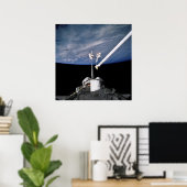 Astronauts leiden ruimtewandeling boven Discovery Poster (Thuiskantoor)