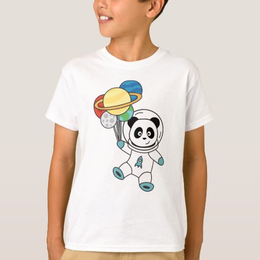 Astronauts Pandas Planet Earth Space T-shirt (Voorkant)