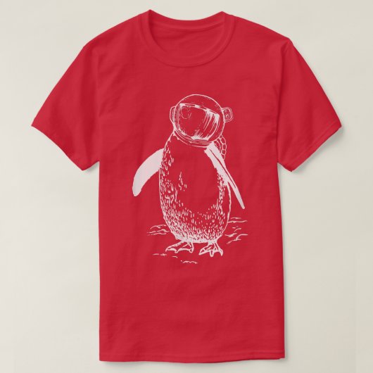 Astronauts pinguïn, surrealistisch kunstontwerp t-shirt (Design voorkant)