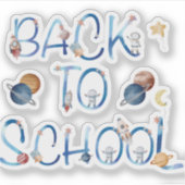 Astronauts Planets Space,back to school Sticker (Voorkant)