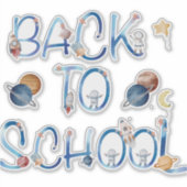Astronauts Planets Space,back to school Sticker (Voorkant)