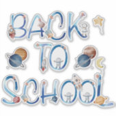 Astronauts Planets Space,back to school Sticker (Voorkant)