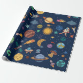 Astronauts Planets Space, terug naar school Kind Cadeaupapier (Uitgerold)