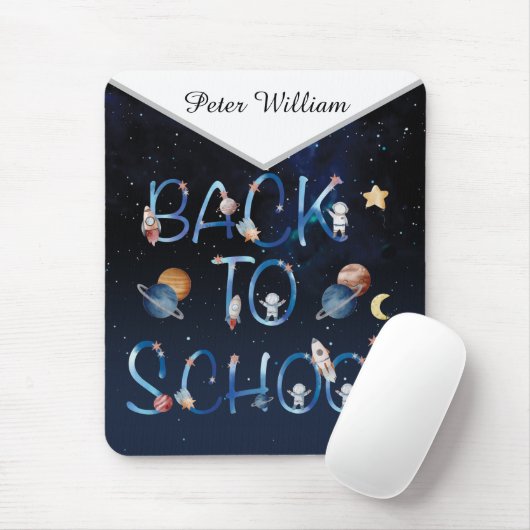 Astronauts Planets Space, terug naar school Muismat (Met muis)