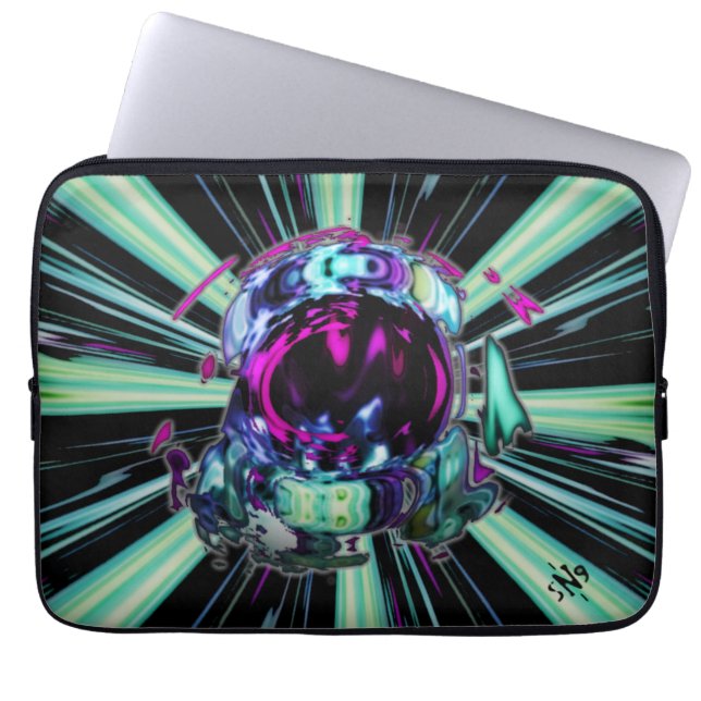 Astronauts reis v3 laptop sleeve (Voorkant)