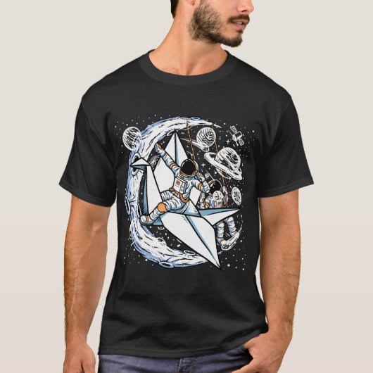 Astronauts-rijdend-papiervogels T-shirt (Voorkant)