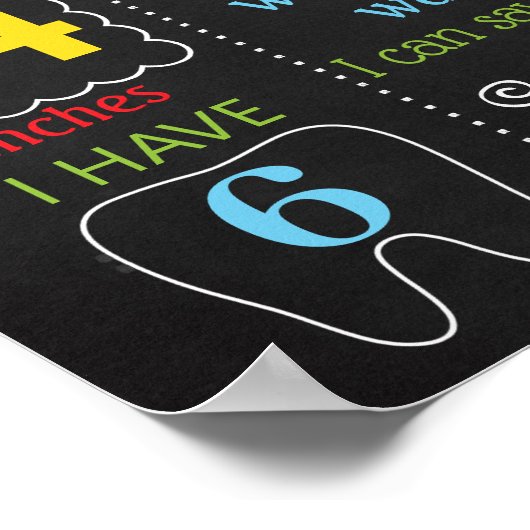 Astronauts Space Birthday chalk board Poster (Hoek)