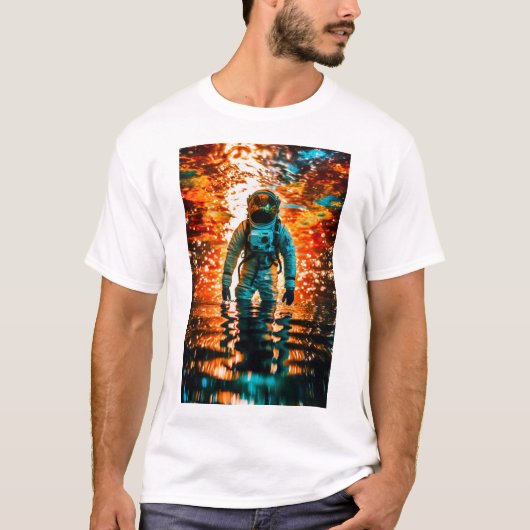 Astronaut's Voyage - Indringende Stellar Zeeen T-shirt (Voorkant)
