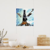 Astronauts werken aan de Hubble Space Telescope Poster (Keuken)