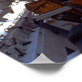 Astronauts werken aan de Hubble Space Telescope Poster (Hoek)