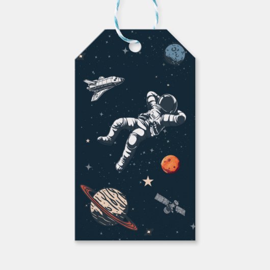 ASTRONAUW IN RUIMTE CADEAULABEL (Voorkant)